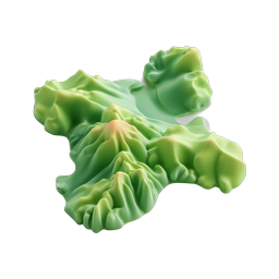 Clay Leafy Greens Icon - 3D Vegetable Illustration