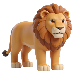 Cute Clay-Style Cartoon Lion 3D Character Icon