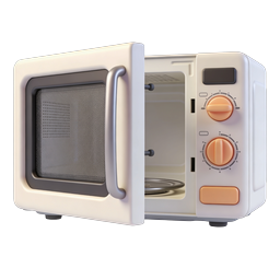 Clay Style 3D Microwave Oven Icon - Kitchen Appliance