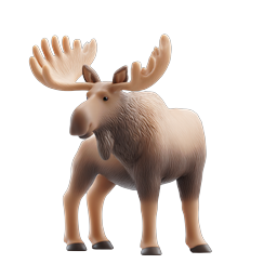Clay Moose Icon - 3D Wildlife Character Illustration