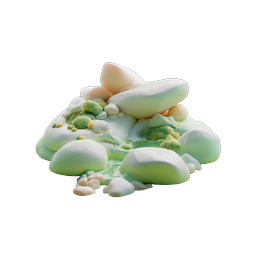 Clay Mossy Rocks 3D Icon - Nature Stone Illustration