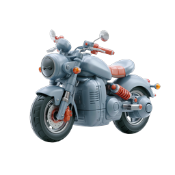 Charming 3D Clay Motorcycle Icon for Transport Apps