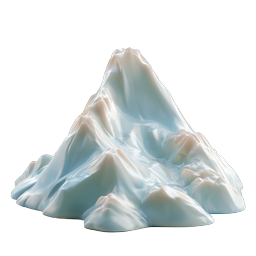 Clay Mountain 3D Icon - Glossy Nature Design