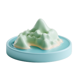Clay Mountain Icon - 3D Pastel Nature Illustration