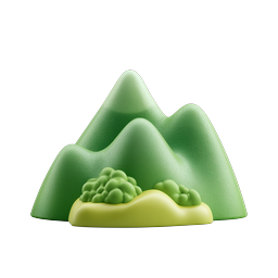 Clay Mountain Icon - 3D Nature Design for Apps