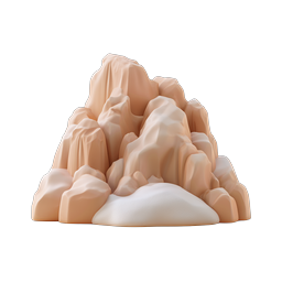 Clay Style 3D Mountain Icon for Nature & Adventure