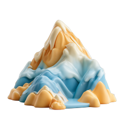 Clay Mountain Icon - 3D Nature Peak Design