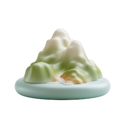 Clay Mountain Icon - 3D Nature Design