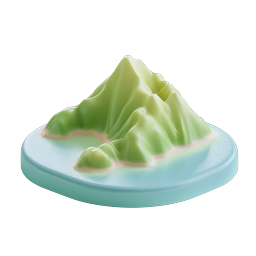 Biểu tượng 3D Đảo Núi Phong Cách Đất Sét | Bộ Sưu Tập Thiên Nhiên