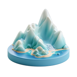Clay Mountain Landscape 3D Icon | Nature Design