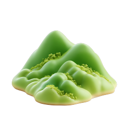 Biểu tượng phong cảnh núi đất sét 3D | Thiết kế thiên nhiên