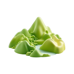 Clay Style Mountain Landscape 3D Icon
