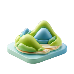 Clay Mountain Landscape 3D Icon - Nature Design