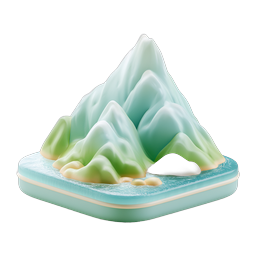 Clay Style Mountain Landscape 3D Icon