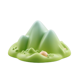 Clay Style Mountain Landscape 3D Icon