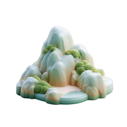 クレイマウンテン風景 3D アイコン - 自然シーン
