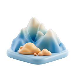 Clay Mountain Landscape 3D Icon | Nature & Travel Graphics