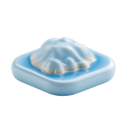 Clay Style Mountain Platform Icon - Glossy 3D Nature Design