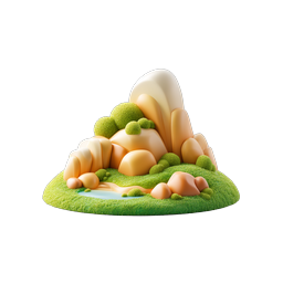 Clay Mountain Landscape 3D Icon - Nature Scene