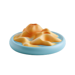 Clay Mountain Terrain Miniature 3D Icon