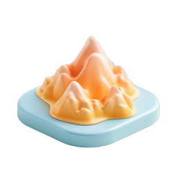 Clay Mountain Terrain 3D Icon for Nature & Geography