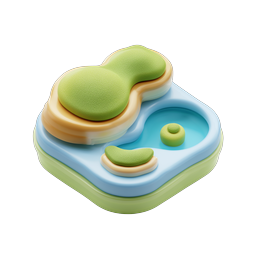 Clay Nature Yin-Yang Icon - 3D Isometric Design