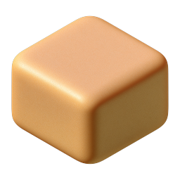 Clay Orange 3D Cube Icon - Isometric Geometric Design