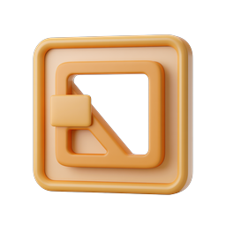 Clay Style Orange Frame Icon | 3D Geometric App Icon