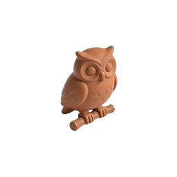 Clay Owl 3D Icon - Terracotta Wildlife Illustration