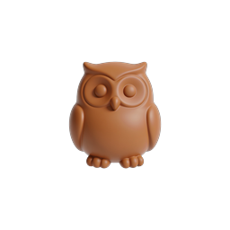 Clay Style Brown Owl Icon | 3D Wildlife Symbol