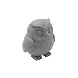 Clay Owl 3D Icon - Cute Wildlife Figurine