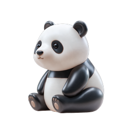Adorable 3D Clay Panda Icon - Cute Wildlife Character