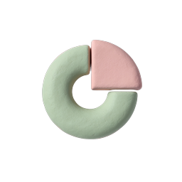 Pastel Clay Donut Chart Icon | 3D Pie Chart Design