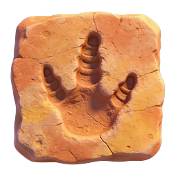 Icono de huella de pata de arcilla - Símbolo de rastro animal 3D
