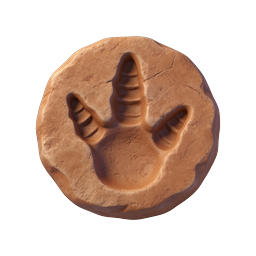 Clay Paw Print Icon | 3D Animal Track Design