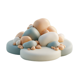 Clay Pebbles Stack | 3D Nature Icon Design