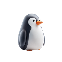Ícone de personagem de pinguim de argila fofo - Renderizado 3D