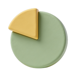 Clay Style Pie Chart Icon - 3D Data Visualization