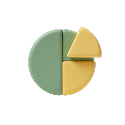 Clay-Style Pie Chart Icon with Exploded Slice | 3D Business