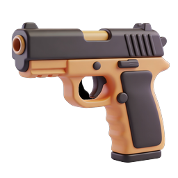 Icono de pistola estilo clay - pistola renderizada en 3D