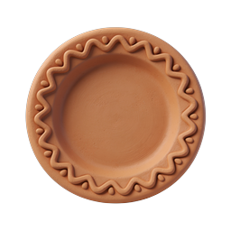 Handcrafted Clay Plate Icon for Food Projects