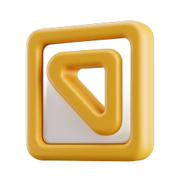 Clay 3D Play Button Icon - Yellow Media Player Design