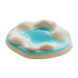 Clay-Style Pond Icon | 3D Nature Water Feature Design