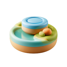 Clay-Style 3D Mini Pond Island Landscape Icon