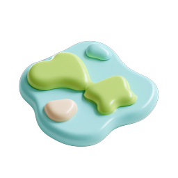 Clay Pond Island Icon | 3D Nature Design