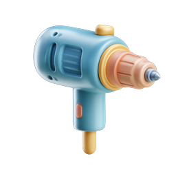 Clay Style Power Drill 3D Icon | Pastel Tool Design