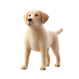 Adorable Clay-Style Puppy Icon - Cute 3D Pet Illustration