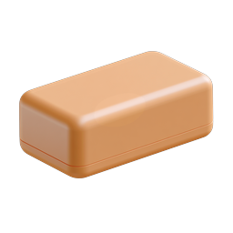 Clay Rectangular Box Icon | 3D Storage Container