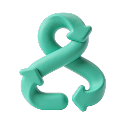 Clay Style Recycle Arrows Icon - Eco-Friendly 3D Symbol