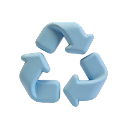 Clay Style Recycling Symbol Icon - 3D Eco Icon